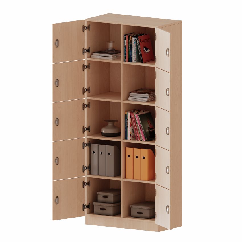 Schließfachschrank zweitürig 5 OH, 4 Dekore